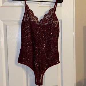 Lace glitter bodysuit